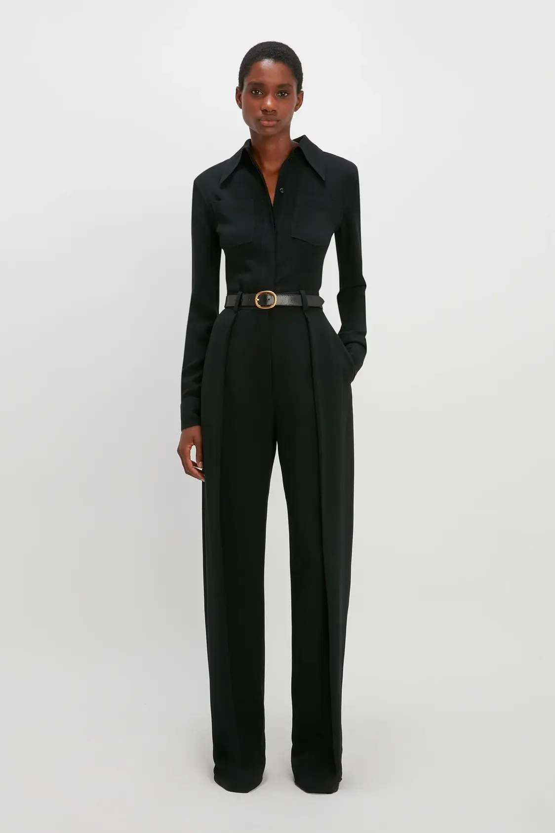 Exclusive Cropped Tuxedo Trouser In Ivory
